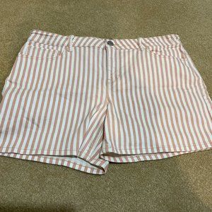 GAP DENIM Pink and White Striped Stretch Shortie Shorts Size 18 Plus (Girls)